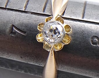14K Yellow Gold Antique Mine Cut Diamond Ring