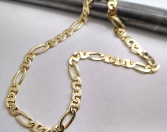 14K Yellow Gold Vintage Flat Figaro Chain/Necklace