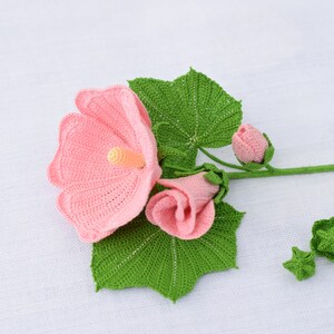 Crochet Hollyhock, Mallow Pattern- Crochet Flower Pattern image 7