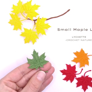 Crochet autumn leaves, fall leaves, Small Maple Leaf Crochet Pattern Crochet Pattern for Small Maple Leaf Autumn Leaves image 10