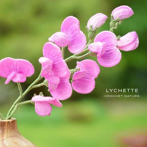 Crochet pattern for Sweet Pea (Lathyrus), Crochet Flower Pattern