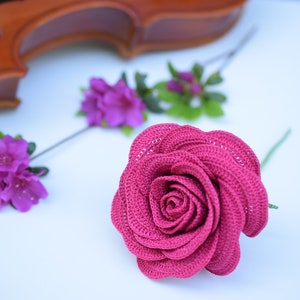 Crochet Rose Pattern Crochet Flower Pattern image 7