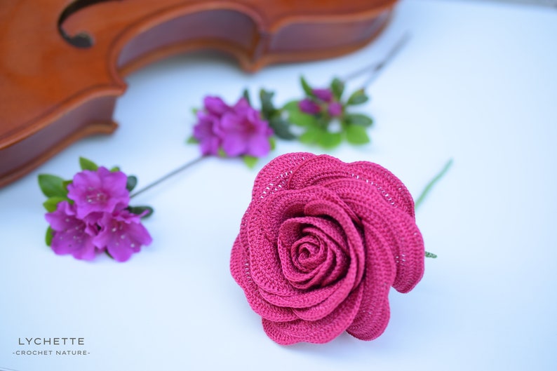 Crochet Rose Pattern Crochet Flower Pattern image 7