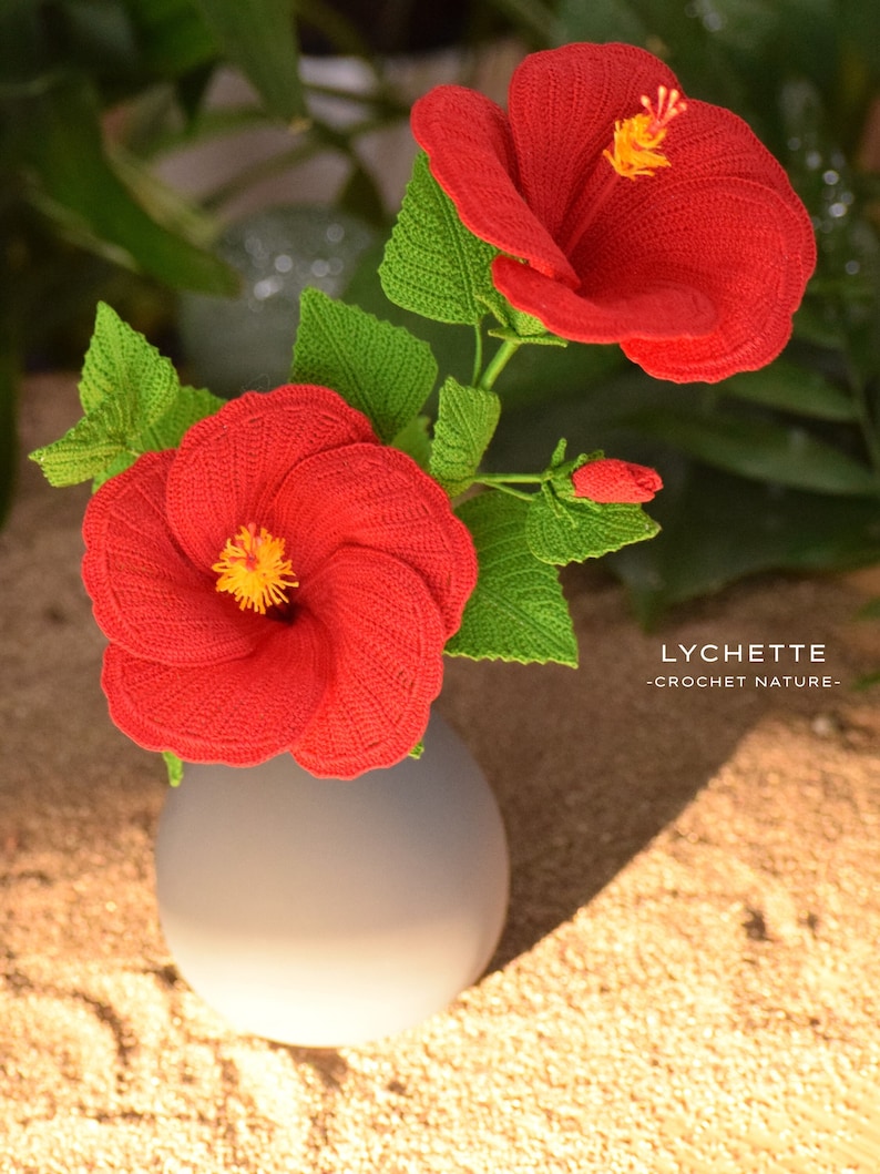 Crochet Hibiscus Pattern - Crochet Flower Pattern image 1