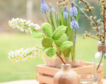 Crochet pattern for Bird Cherry, crochet plant, crochet spring flower