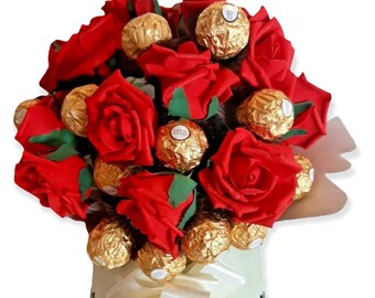 Chocolate Ferrero Rocher Gift Box Hamper Birthday Sweet Candy Lindt Lindor Wedding Craft Present Personalised Bouquet Flower Rose