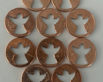 10 Angel Cut Pennies With Angel Cut Out Penny Pennys From Heaven Lucky (Years Vary)