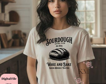 Sourdough Social Club SVG | Funny Bread Baking Svg for Cricut | Sourdough Lover Png | Cottagecore Kitchen SVG | Retro Bread SVG Design
