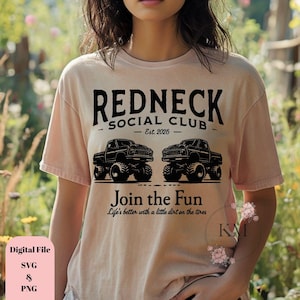 Redneck Social Club SVG | Funny Country Life Quote | Southern Humor Shirt Design | Rustic Redneck SVG for Cricut & Silhouette