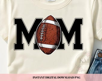 Trendy Football Mom PNG | Hand Drawn Fall Game Day Sublimation | Cute Sports Mom Shirt Design | Football Clipart | Digital Download