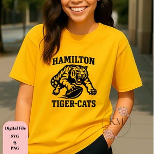 Hamilton Tiger-Cats SVG | Fichier coupé du logo de l'équipe de football de la LCF | Ticats SVG pour Cricut et Silhouette | Design de chemise pour le jour du match | Football canadien
