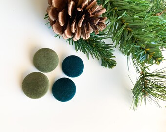 Velvet Fabric Studs| Matte| Christmas |Green| Turquoise