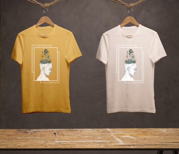 I am nature T-Shirt, Palm Tree Tee, tropical forest, Plants on Head, Forest t-shirt, Dress up with art, Black boy t-shirt, africa t-shirt