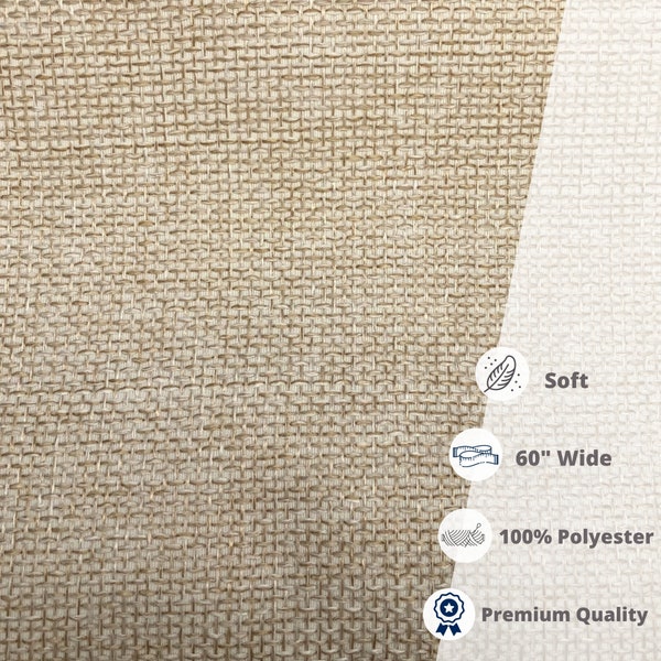 Poly Faux Burlap Fabric by yard | Wheat Polyester Faux Burlap Fabric | Jute look Burlap material Sold By The Yard 60" Width (25 COLORS)