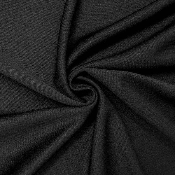 Black Polyester Scuba Stretch Knit 60" Wide - Face Masks, Linens, Apparel, Doll Making (19 Colors) | Fabric By The Yard