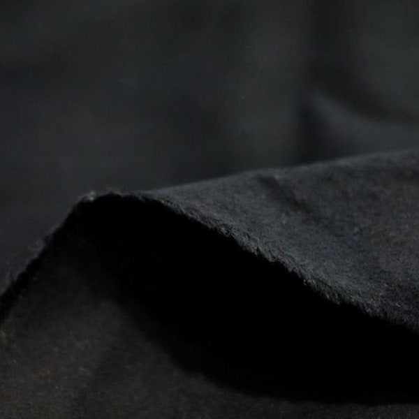 Flame Retardant Duvetyne & Commando Cloth | Brushed Cotton 56” Wide | Black and White - BY THE YARD