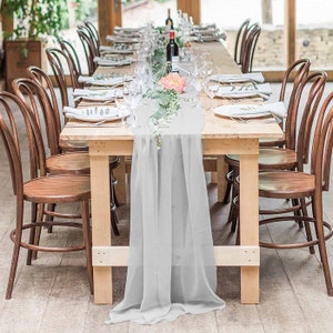25+ Colors Wedding Table Runner, Sheer Chiffon Fabric, Voile Fabric Romantic Wedding Runner