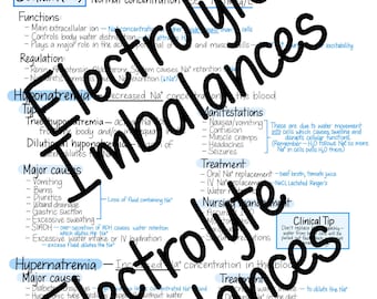 Electrolyte Imbalances Nursing Study Guide - Etsy