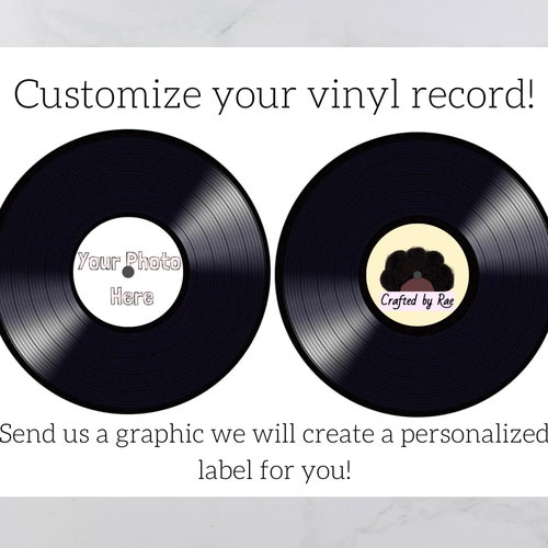 Custom Label for 12 Inch Vinyl Record Bold Text Personalized Etsy