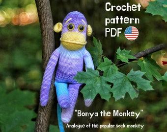 Bonya the Monkey toy/ PDF Crochet Pattern amigurumi plush animals