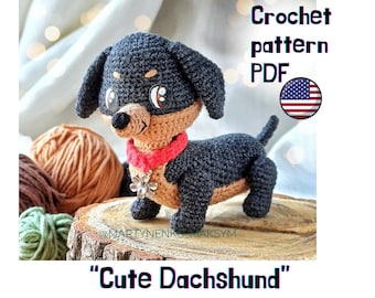 Crochet Dachshund Amigurumi Pattern: Sausage Dog PDF Tutorial (Digital Download)