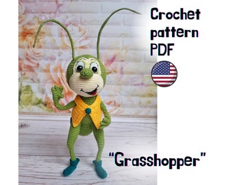 Grasshopper Crochet pattern / Amigurumi insect toy