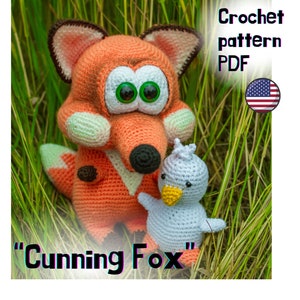 Cunning Fox Crochet Pattern – Amigurumi Woodland Animal – DIY Forest Toy – Cute PDF Tutorial for Handmade Plush Gift Idea
