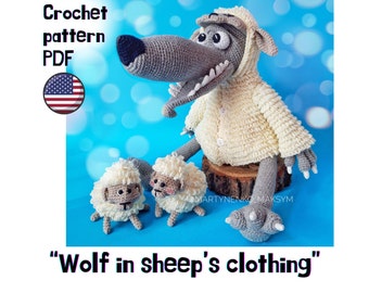 Wolf in Sheep’s Clothing Crochet Pattern PDF: Amigurumi Toy Plush