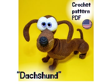 Modèle au crochet teckel / chien saucisse amigurumi