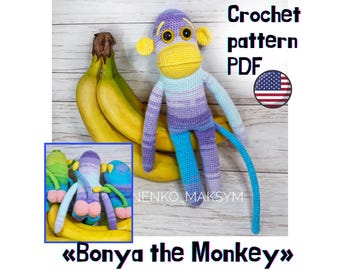 Monkey Amigurumi Pattern | Crochet Plush Toy Tutorial PDF | Easy Crochet Animal
