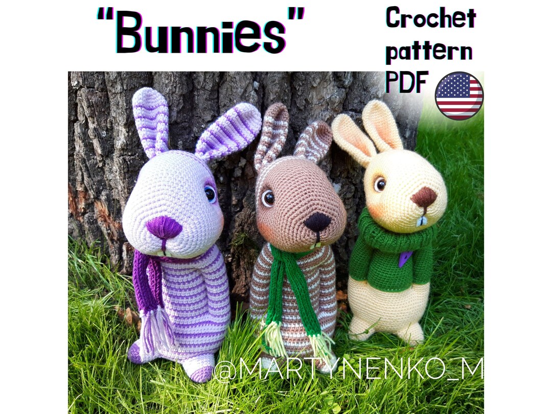 Bunny Amigurumi Crochet Pattern Rabbit Hare Toy PDF Tutorial - Etsy