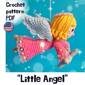 Little Angel Crochet Pattern: Amigurumi Doll Christmas Ornament (Easy PDF Tutorial)