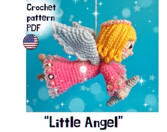 Little Angel Crochet Pattern: Amigurumi Doll Christmas Ornament (Easy PDF Tutorial)