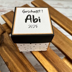 Explosionsbox zum Abi Abitur Abschluss Geschenk zum Schulabschluss Abigeschenk Glückwunsch 2025