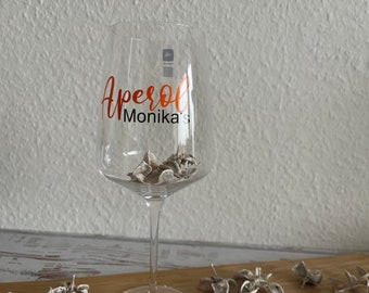 Aperol mit Name personalisiert Aufkleber mit und ohne Glas