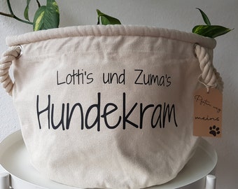 Stylisher und Personalisierter Baumwoll -Canvas-Hundekramkorb - Für Euren Liebling!