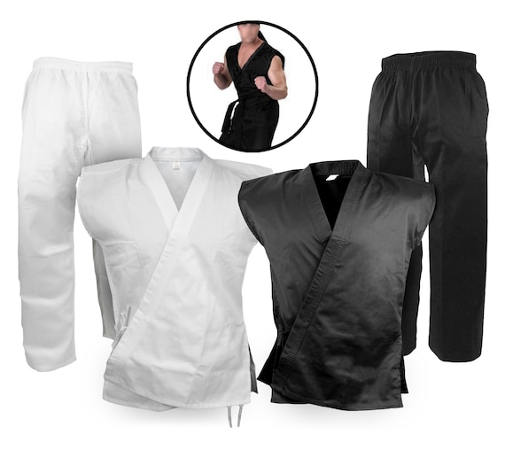 Karate Sleeveless Uniform Gi, Martial Arts Lightweight Open Top Karate Taekwondo