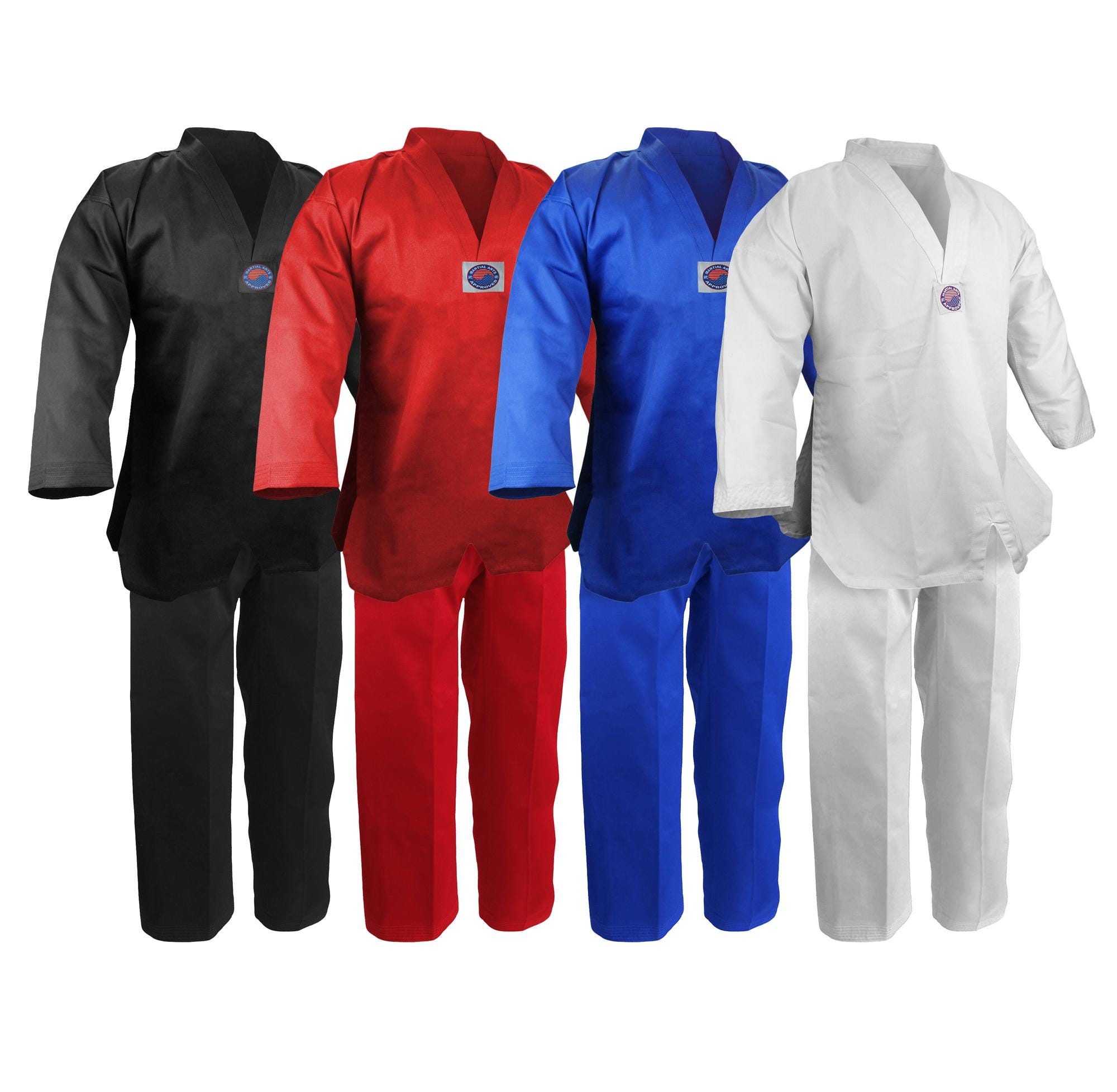 【代引き不可】 Taekwondo V-neck Red Black White Gi Uniforms Lightweight 応援グッズ