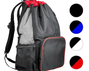 Elite Backpack Black Red Mesh Sides Sport Gym bag Spacious Training Gear bag