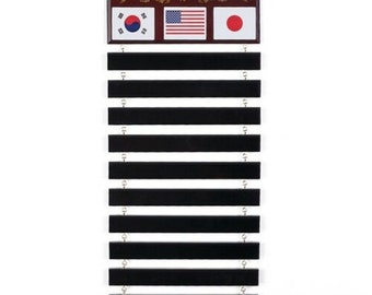Karate Martial Arts Belt Display Karate Taekwondo Wall Rack 10 Belts Eye Hooked Rack