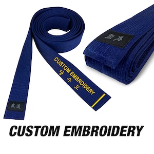 Martial Arts Navy Belt Embroidered Custom Belts Karate Taekwondo Judo Tang Soo Do Midnight