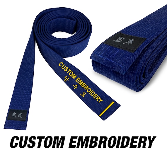 Martial Arts Navy Belt Embroidered Custom Belts Karate Taekwondo Judo Tang Soo Do Midnight Etsy Australia