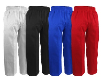 Martial Arts Pants, Karate Taekwondo TKD Tang Soo Do TSD Gi Elastic Waist Martial Arts Pants