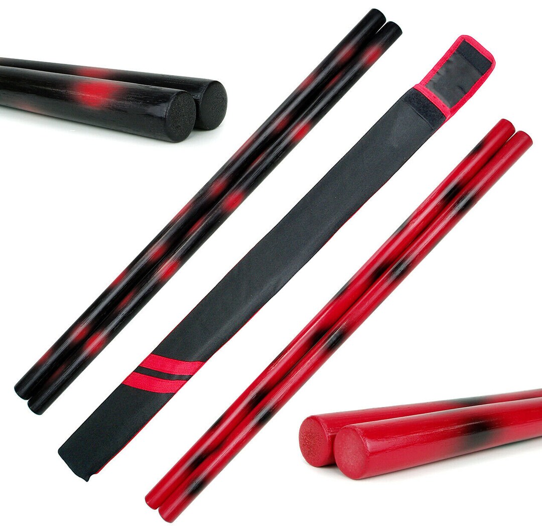 Jaguar Escrima Sticks Kali Arnis Jaguar Rattan Red Black 26 Add