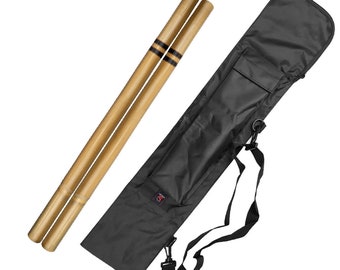 Extra Thick Escrima Sticks 1.5" Extra Thick Kali Arnis Martial Arts Rattan Skin On, Add Case