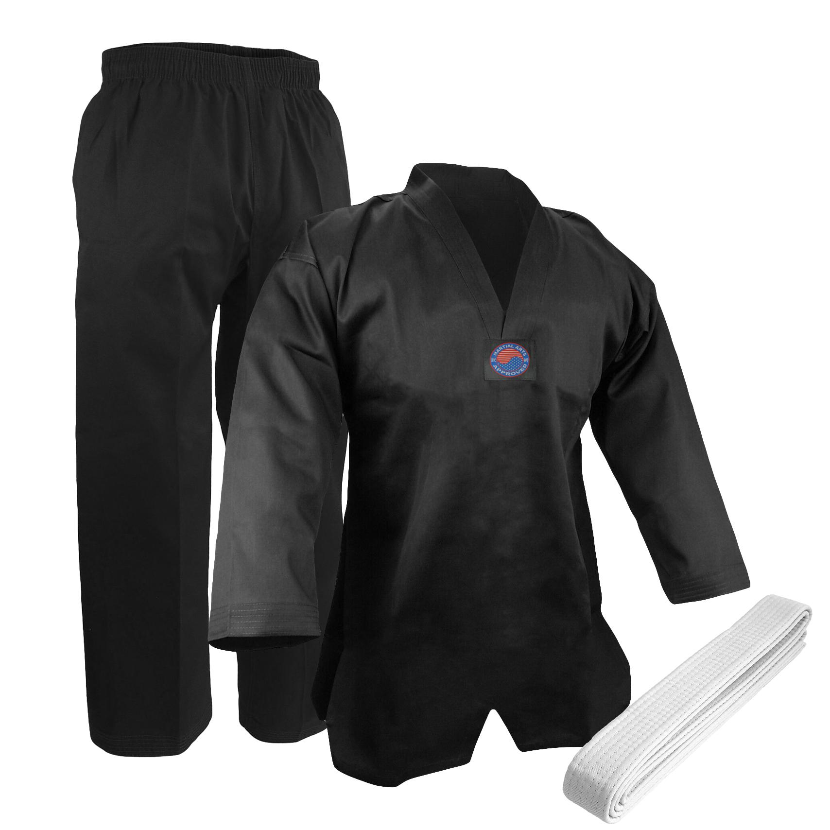 Taekwondo Pants - Black/Red Martial Arts Training Pants For MMA, Karate, Judo
