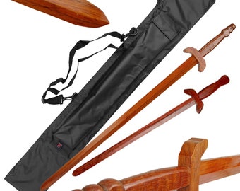 Tai Chi Wooden Sword Martial Arts Kung Fu Training Chinese Swords with case
