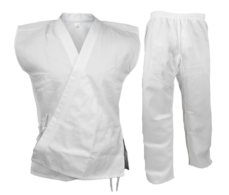 Karate Sleeveless Uniform Gi, Martial Arts Lightweight Open Top