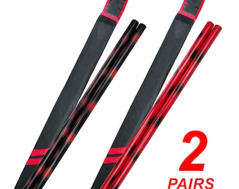 Set of 2 Pairs of Jaguar Escrima Sticks 26" Rattan Kali Arnis Red Black Marial Arts
