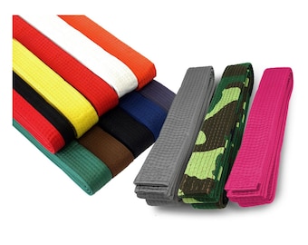 Martial Arts 1.5" Wide Karate Taekwondo Double Wrap Solid Color Belts